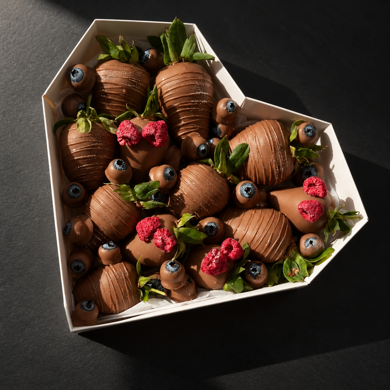 Клубника  в шоколаде 🍓 с голубикой и малиной